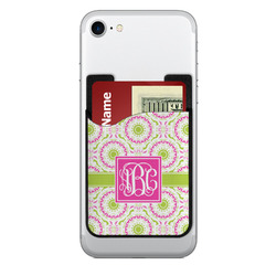 Pink & Green Suzani 2-in-1 Cell Phone Credit Card Holder & Screen Cleaner (Personalized)