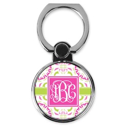 Pink & Green Suzani Cell Phone Ring Stand & Holder (Personalized)