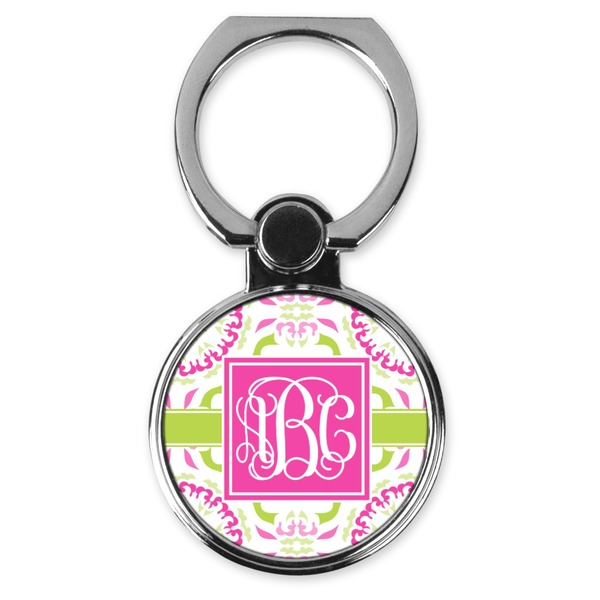 Custom Pink & Green Suzani Cell Phone Ring Stand & Holder (Personalized)