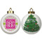 Pink & Green Suzani Ceramic Christmas Ornament - X-Mas Tree (APPROVAL)