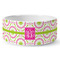 Pink & Green Suzani Ceramic Dog Bowl - Medium - Front
