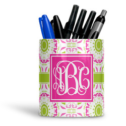 Pink & Green Suzani Ceramic Pen Holder