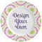 Pink & Green Suzani Ceramic Dinner Plates (Set of 4) (Personalized)