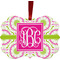 Pink & Green Suzani Christmas Ornament (Front View)