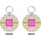 Pink & Green Suzani Circle Keychain (Front + Back)