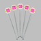 Pink & Green Suzani Clear Plastic 7" Stir Stick - Round - Fan View