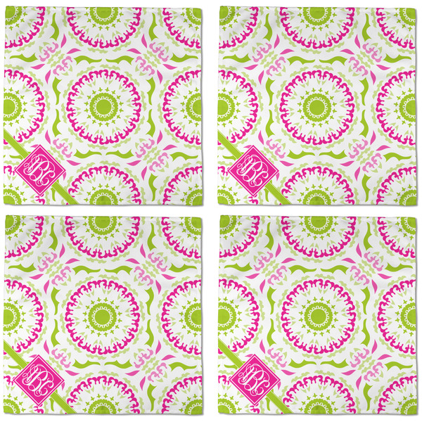 Pink & Green Suzani Cloth Napkins - Personalized Dinner (APPROVAL) Set of 4