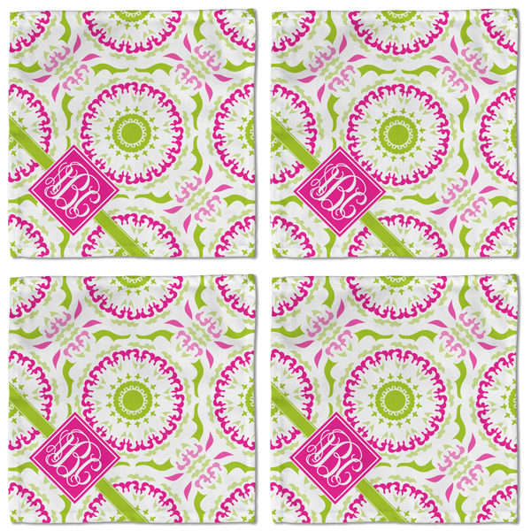 Pink & Green Suzani Cloth Napkins - Personalized Lunch (APPROVAL) Set of 4