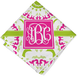 Pink & Green Suzani Cloth Cocktail Napkin - Single w/ Monogram