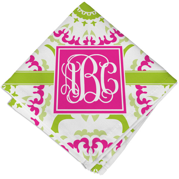 Pink & Green Suzani Cloth Napkins - Personalized Lunch (Folded Four Corners)