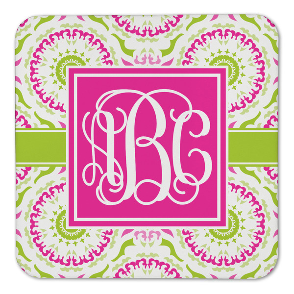 Pink & Green Suzani Coaster Set - FRONT (one)