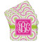 Pink & Green Suzani Coaster Set - MAIN IMAGE