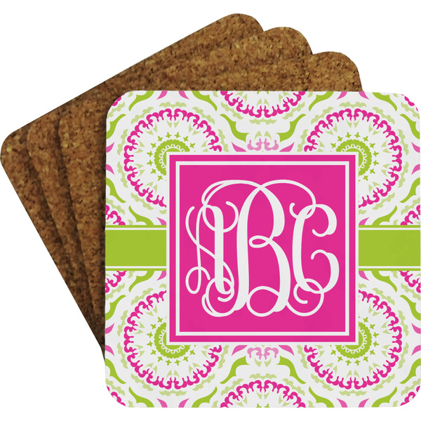Pink & Green Suzani Coaster Set (Personalized)