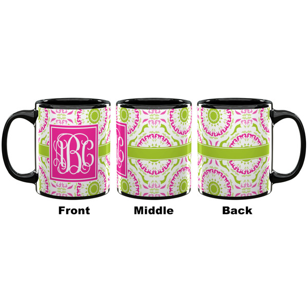 Pink & Green Suzani Coffee Mug - 11 oz - Black APPROVAL