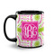 Pink & Green Suzani Coffee Mug - 11 oz - Black