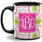 Pink & Green Suzani Coffee Mug - 11 oz - Full- Black