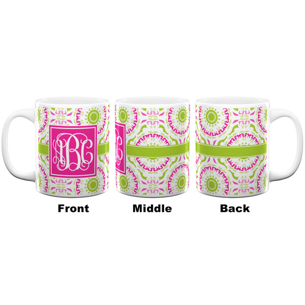 Pink & Green Suzani Coffee Mug - 11 oz - White APPROVAL