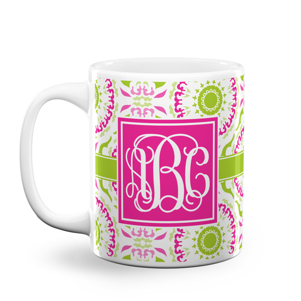 Custom Pink & Green Suzani Coffee Mug (Personalized)