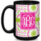 Pink & Green Suzani Coffee Mug - 15 oz - Black Full