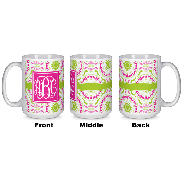 Pink & Green Suzani Coffee Mug - 15 oz - White APPROVAL
