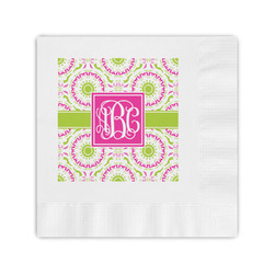 Pink & Green Suzani Coined Cocktail Napkins (Personalized)