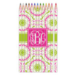 Pink & Green Suzani Colored Pencils (Personalized)