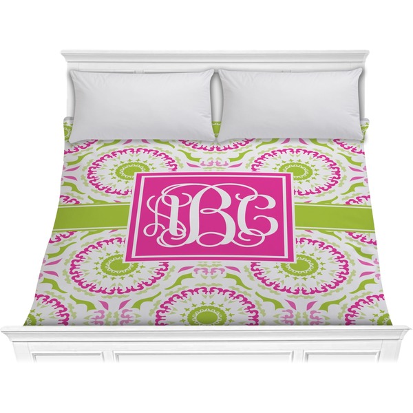 Custom Pink & Green Suzani Comforter - King (Personalized)