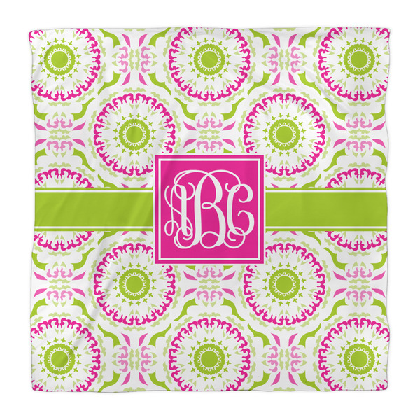 Pink & Green Suzani Comforter - Queen - Front