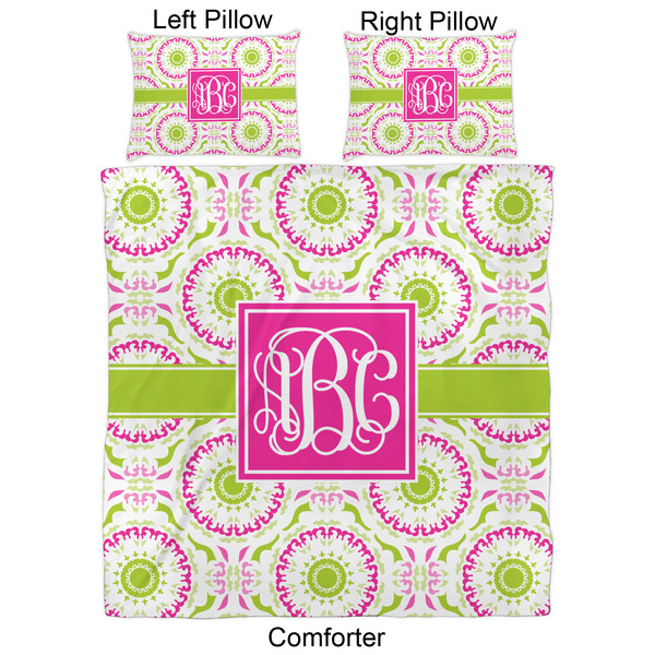 Pink & Green Suzani Comforter Set - Queen - Approval