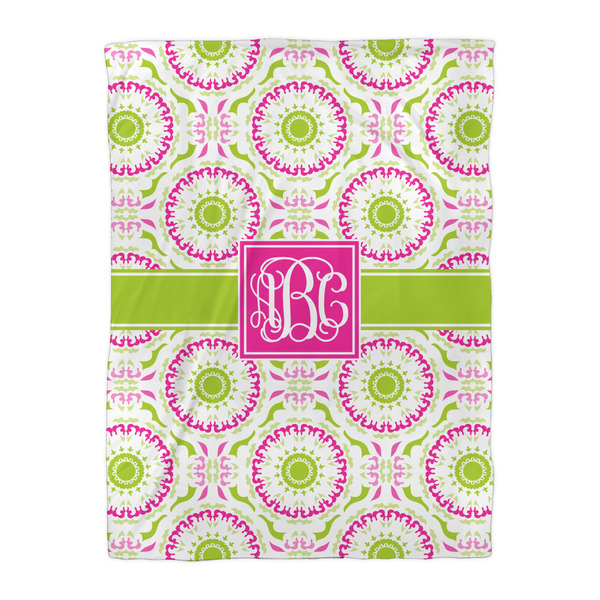 Pink & Green Suzani Comforter - Twin XL - Front