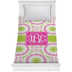Pink & Green Suzani Comforter - Twin XL (Personalized)
