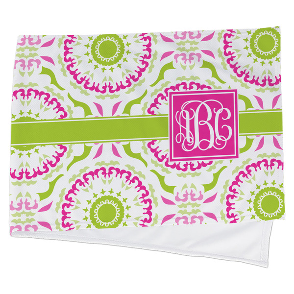 Custom Pink & Green Suzani Cooling Towel (Personalized)