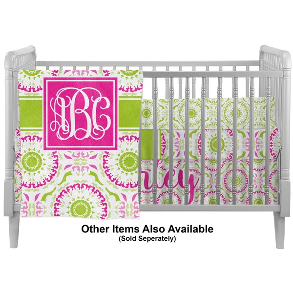 Pink & Green Suzani Crib - Profile Sold Seperately