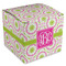 Pink & Green Suzani Cube Favor Gift Box - Front/Main