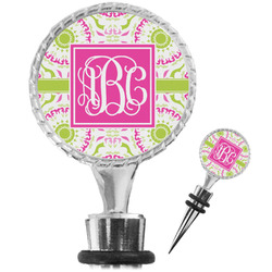 Pink & Green Suzani Wine Bottle Stopper (Personalized)