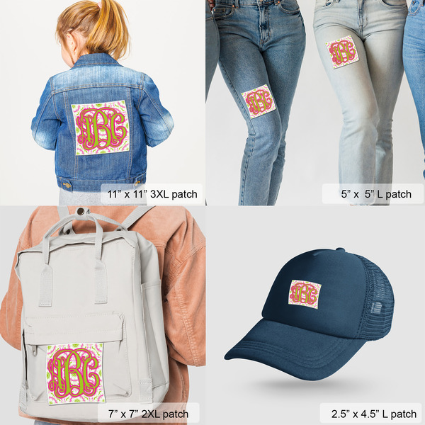 Pink & Green Suzani Custom Shape Iron On Patches - LIFESTYLE