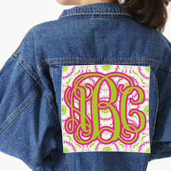 Pink & Green Suzani Twill Iron On Patch - Custom Shape - 3XL (Personalized)
