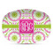 Pink & Green Suzani Plastic Platter - Microwave & Oven Safe Composite Polymer (Personalized)