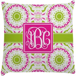 Pink & Green Suzani Decorative Pillow Case (Personalized)