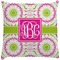 Pink & Green Suzani Decorative Pillow Case (Personalized)