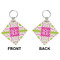 Pink & Green Suzani Diamond Keychain (Front + Back)