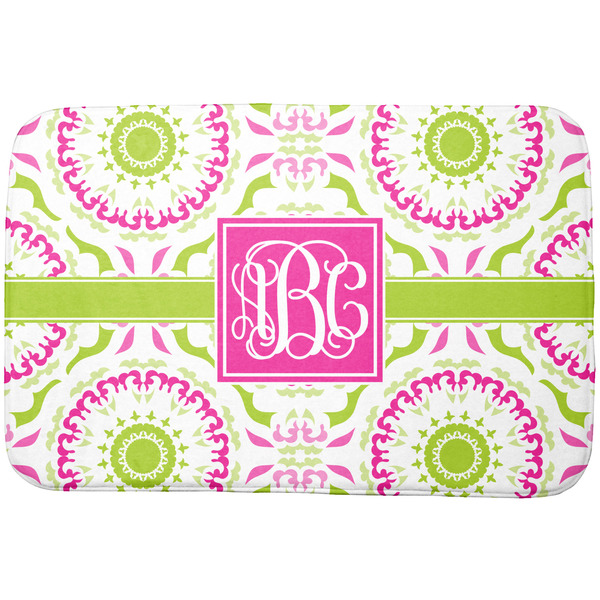 Custom Pink & Green Suzani Dish Drying Mat (Personalized)