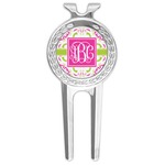 Pink & Green Suzani Golf Divot Tool & Ball Marker (Personalized)