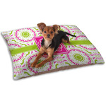 Pink & Green Suzani Dog Bed - Small w/ Monogram