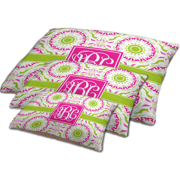Pink & Green Suzani Dog Beds - MAIN (sm, med, lrg)