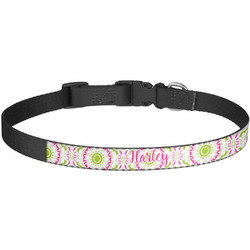 Pink & Green Suzani Dog Collar - Large (Personalized)