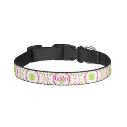 Pink & Green Suzani Dog Collar - Small (Personalized)