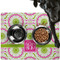 Pink & Green Suzani Dog Food Mat - Large w/ Monogram