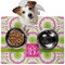 Pink & Green Suzani Dog Food Mat - Medium LIFESTYLE