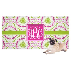 Pink & Green Suzani Dog Towel (Personalized)